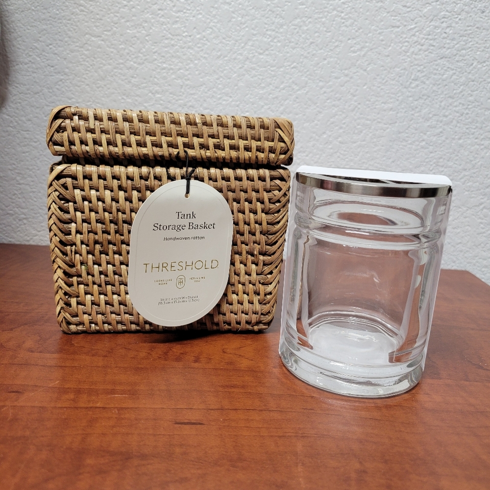 Threshold Tank Storage Basket & Tooth Brush Holder Nwt